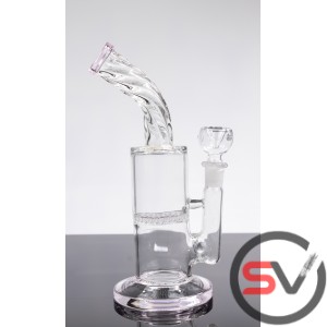 TWISTED NECK HONEYCOMB GLASS WATER PIPE 9inch